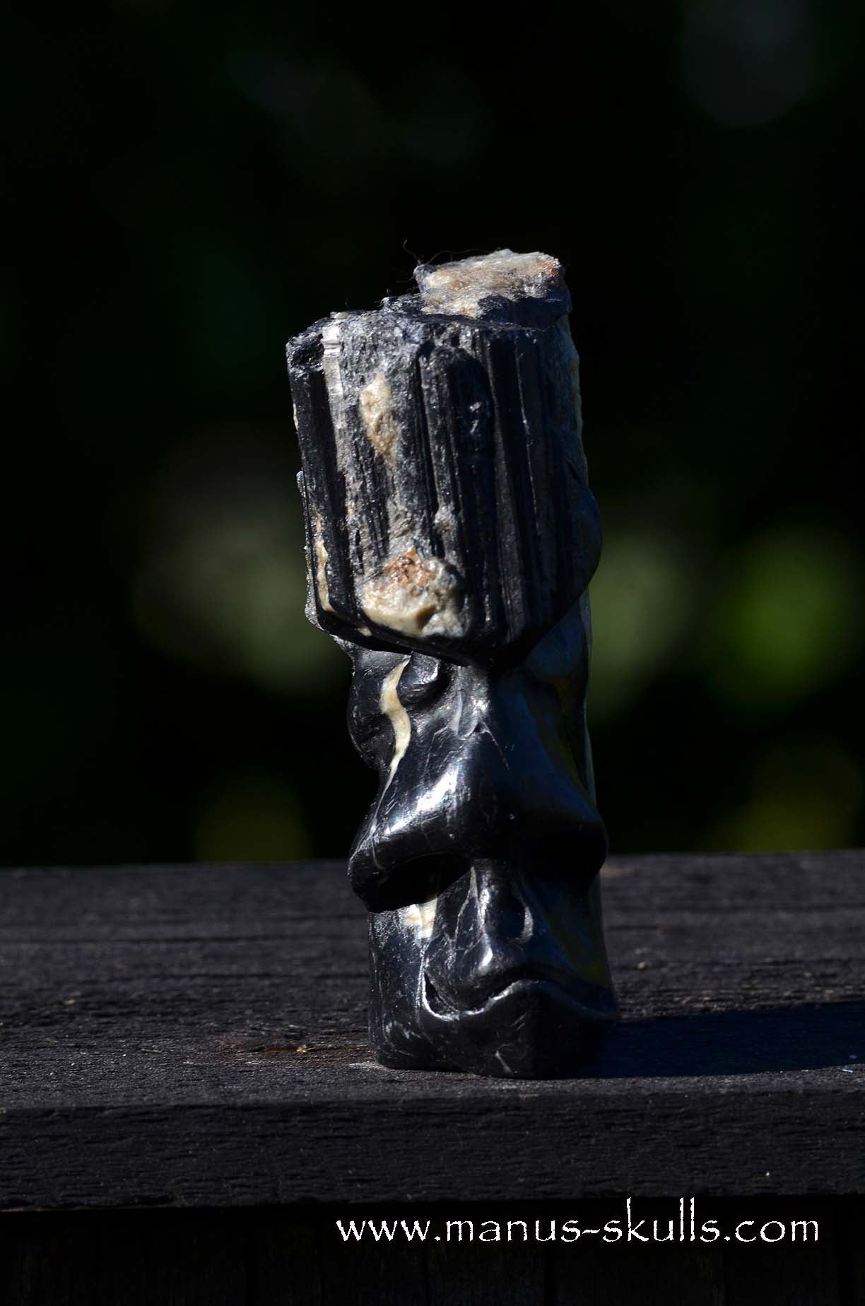 Manus skulls unique Crystal Carvings handmade skulls dragons pendants preseli bluestone tribals spiritual meaning  Black Tourmaline