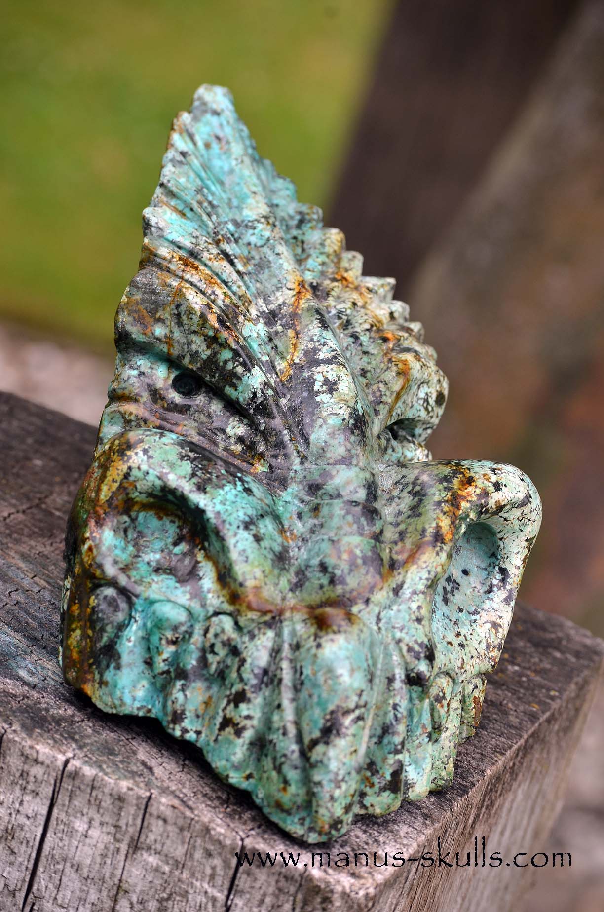 Manus skulls unique Crystal Carvings handmade skulls dragons pendants preseli bluestone tribals spiritual meaning wand Unicorn .. turquois