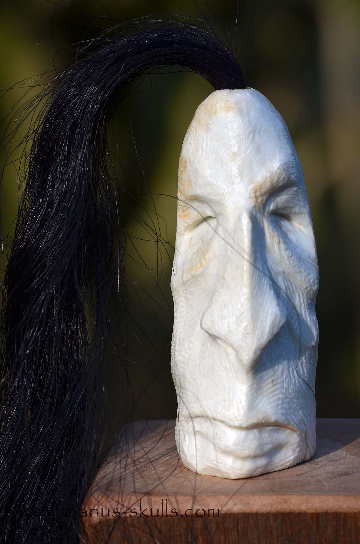 White Steatite Tribal Skull  #017