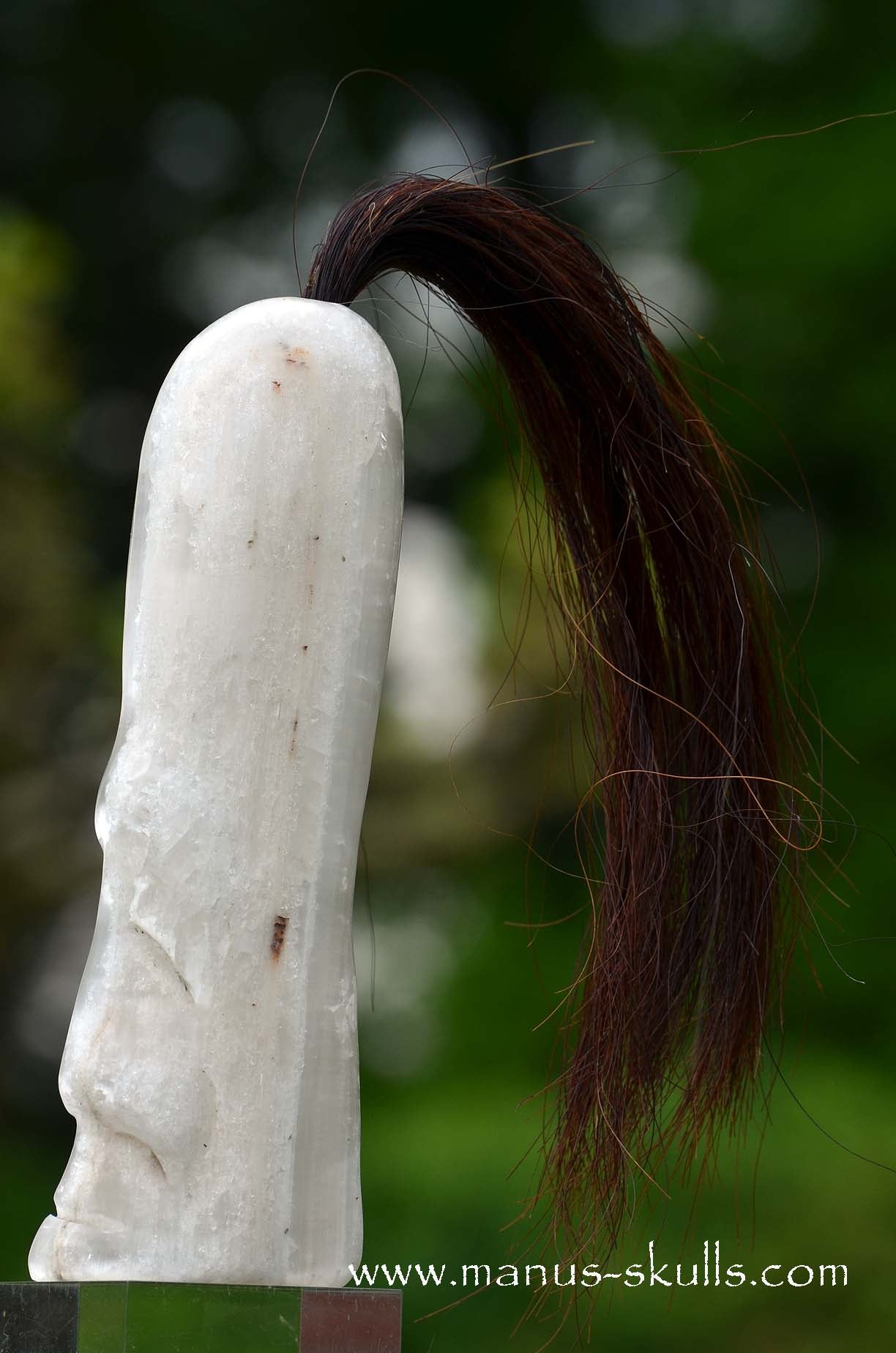 White Selenite Tribal Skull #042