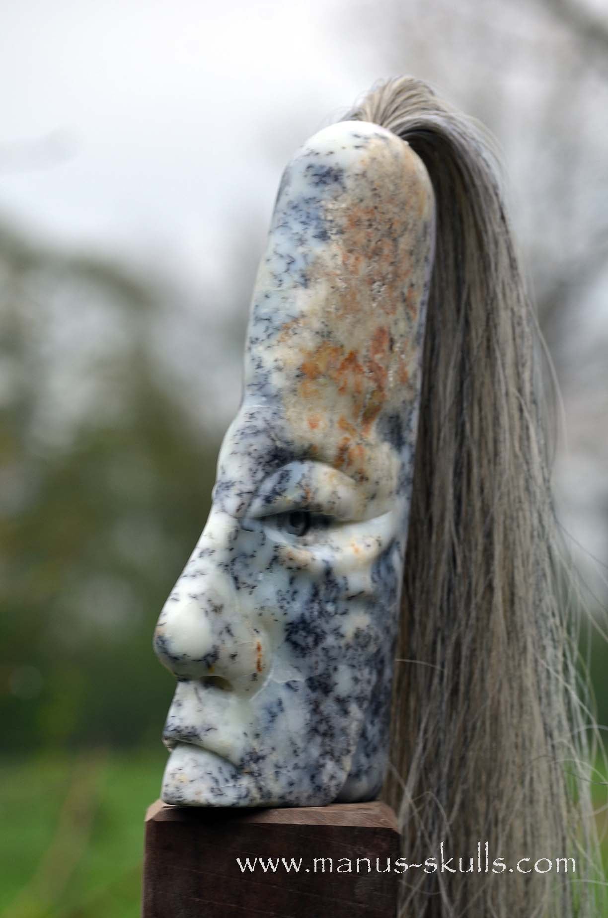 Dendrite Agate Tribal Skull #009