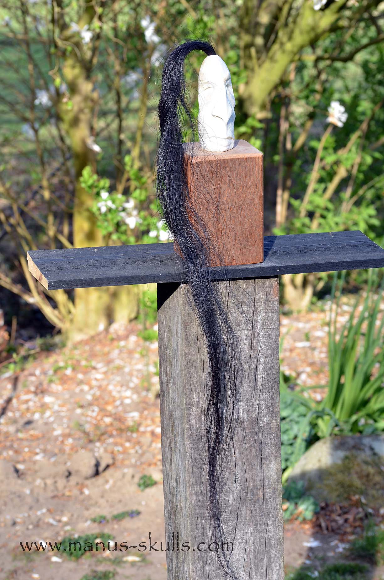 White Steatite Tribal Skull  #017