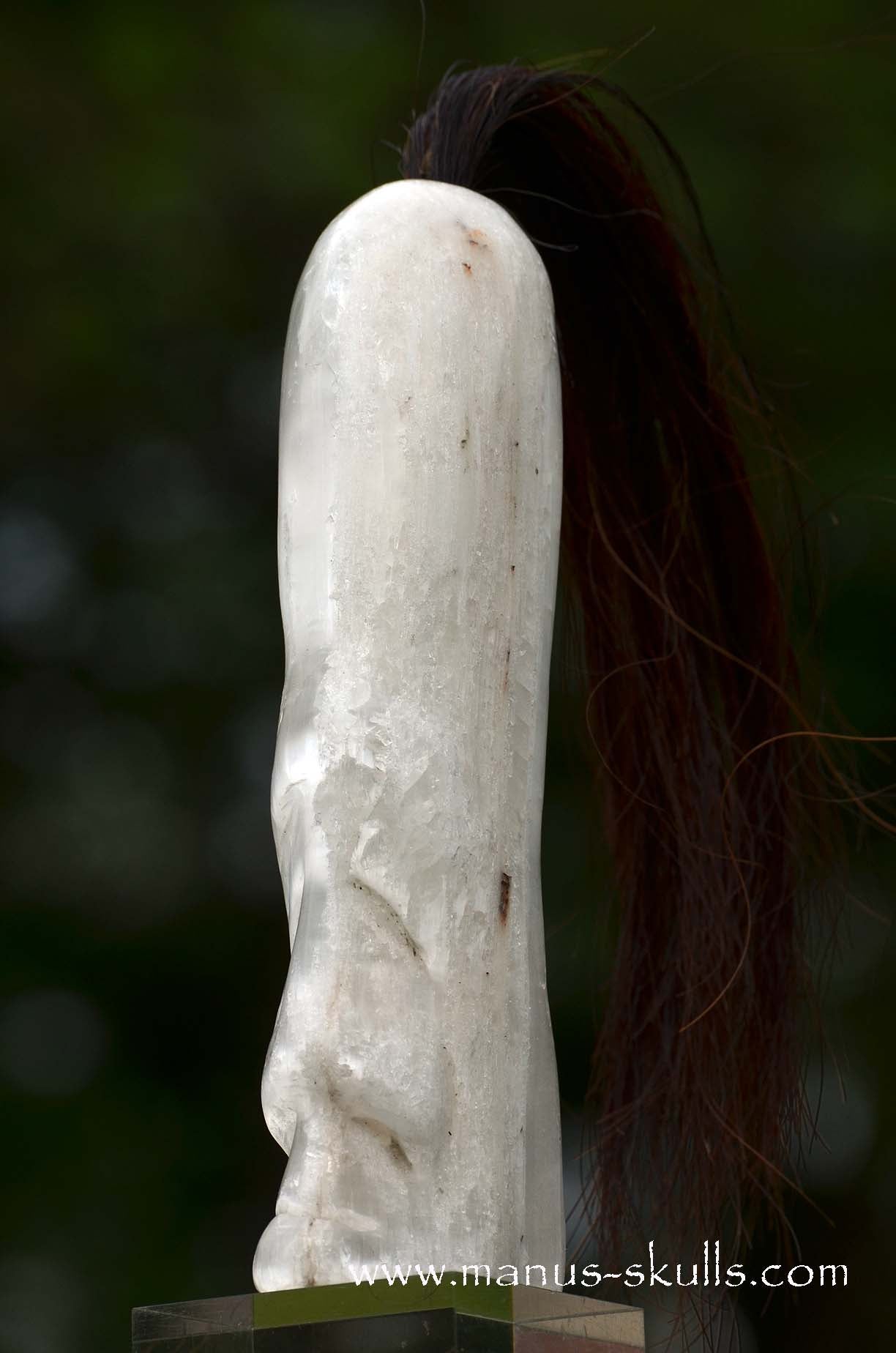 White Selenite Tribal Skull #042