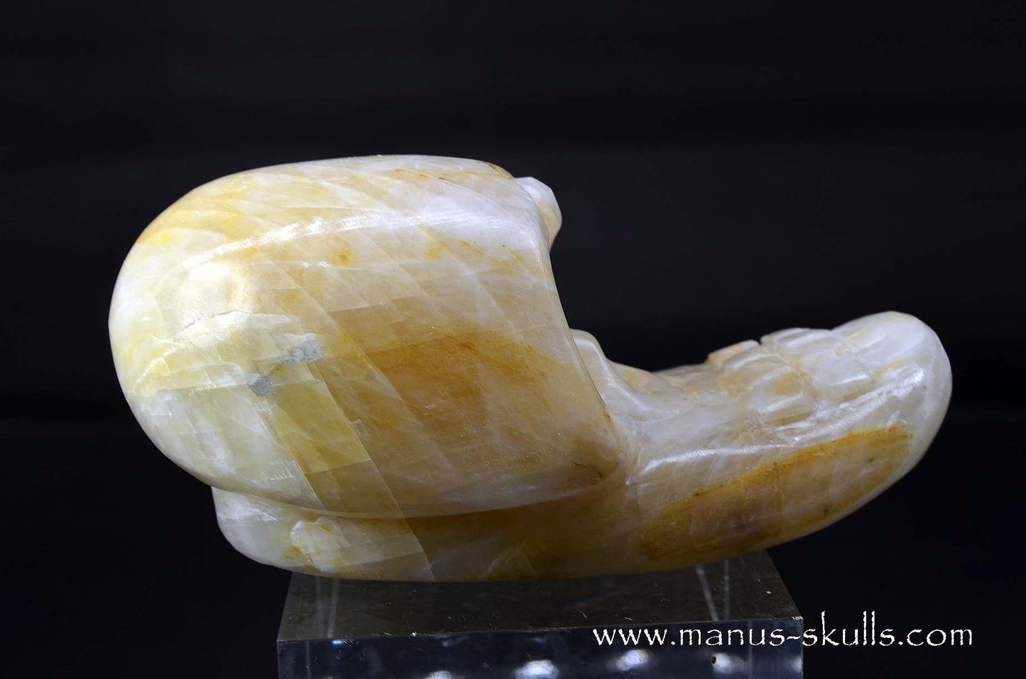 White Calcite Evolian Skull #09