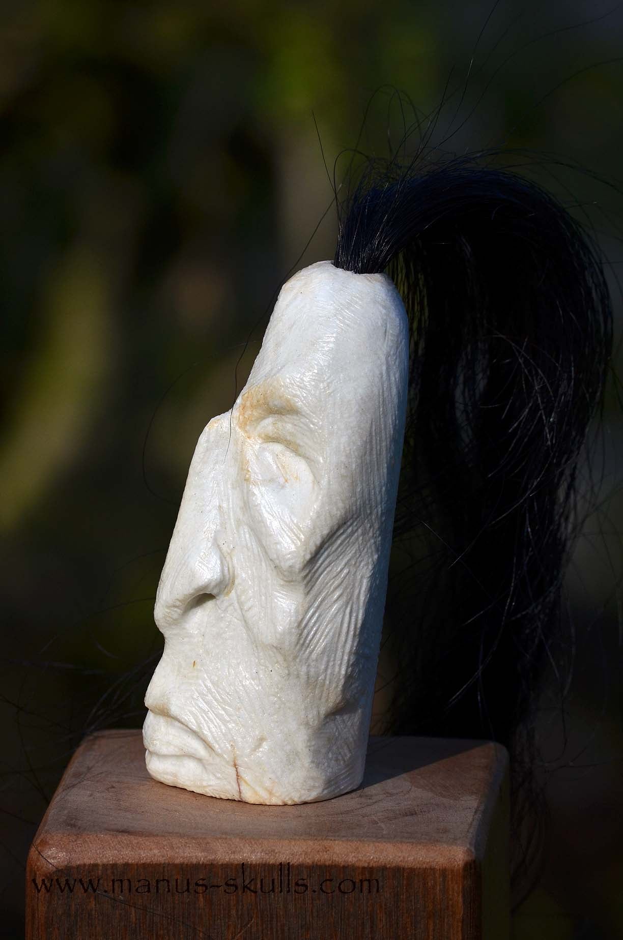 White Steatite Tribal Skull  #017