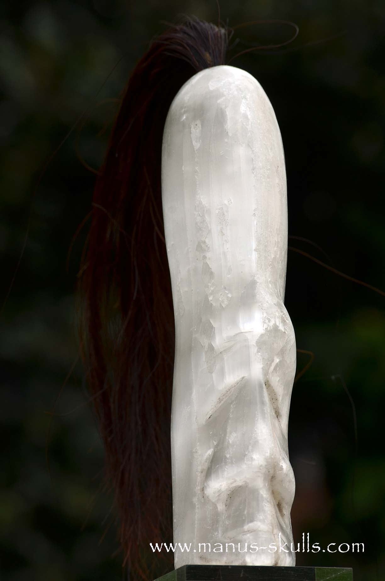 White Selenite Tribal Skull #042