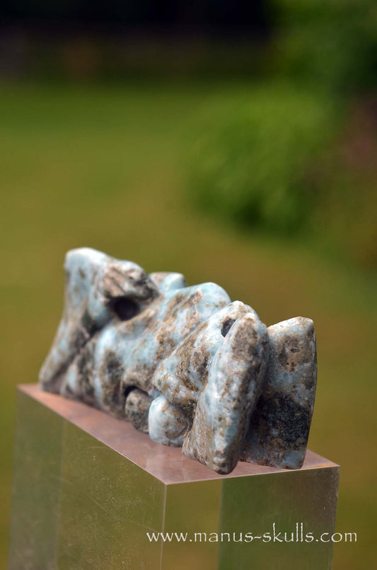 Manus skulls unique Crystal Carvings handmade skulls dragons pendants preseli bluestone tribals spiritual meaning wand Unicorn ..