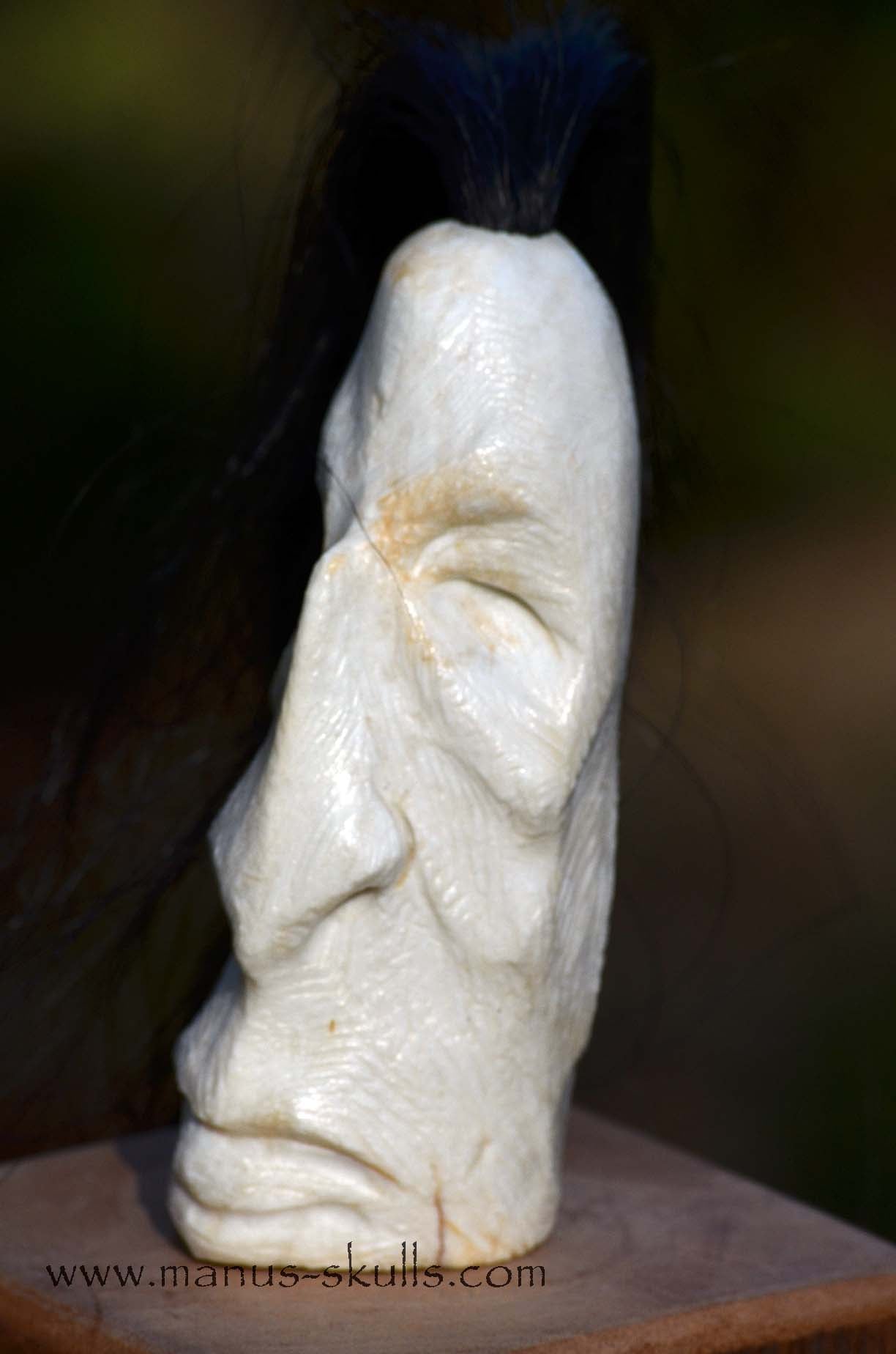 White Steatite Tribal Skull  #017