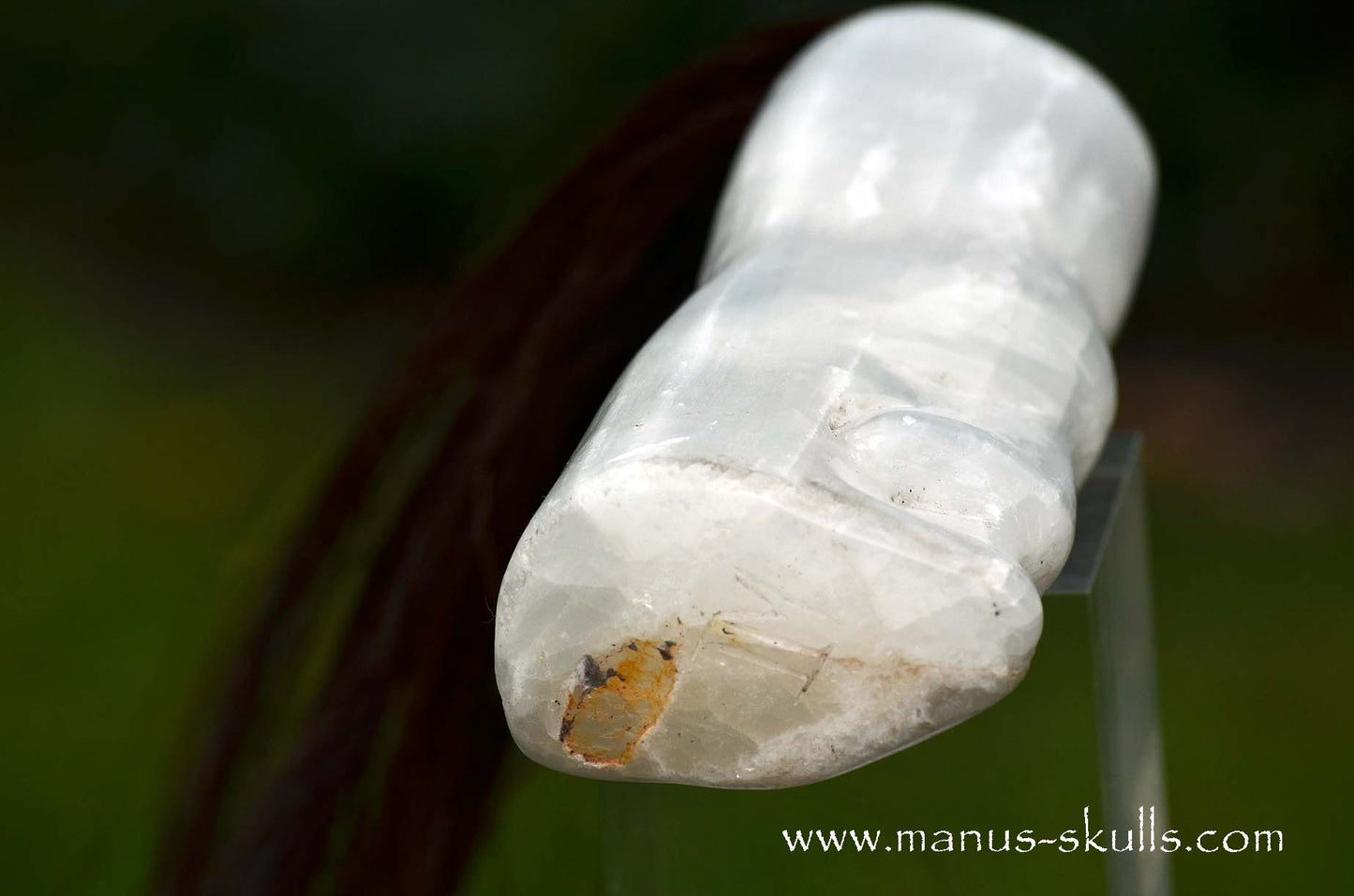 White Selenite Tribal Skull #042