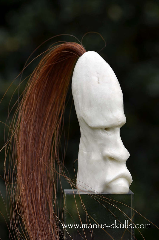 White Steatite Tribal Skull  #046