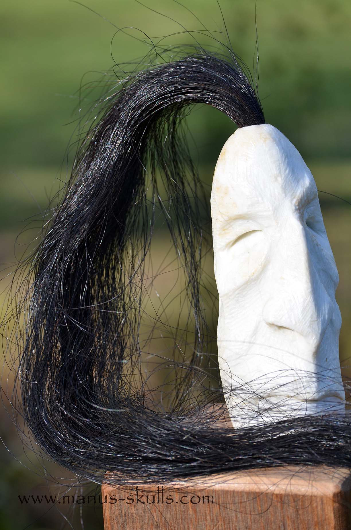 White Steatite Tribal Skull  #017