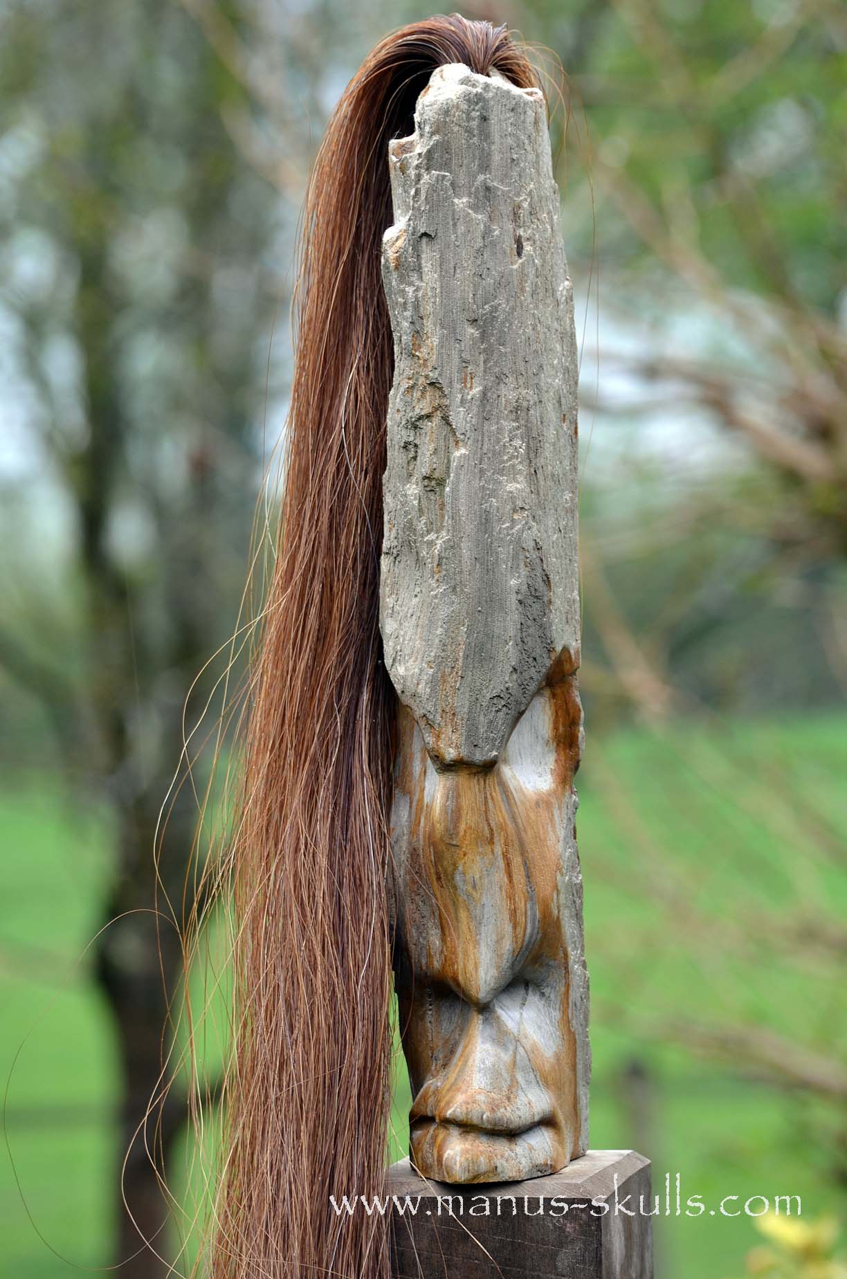 Petrified Wood Tribal Statue #008