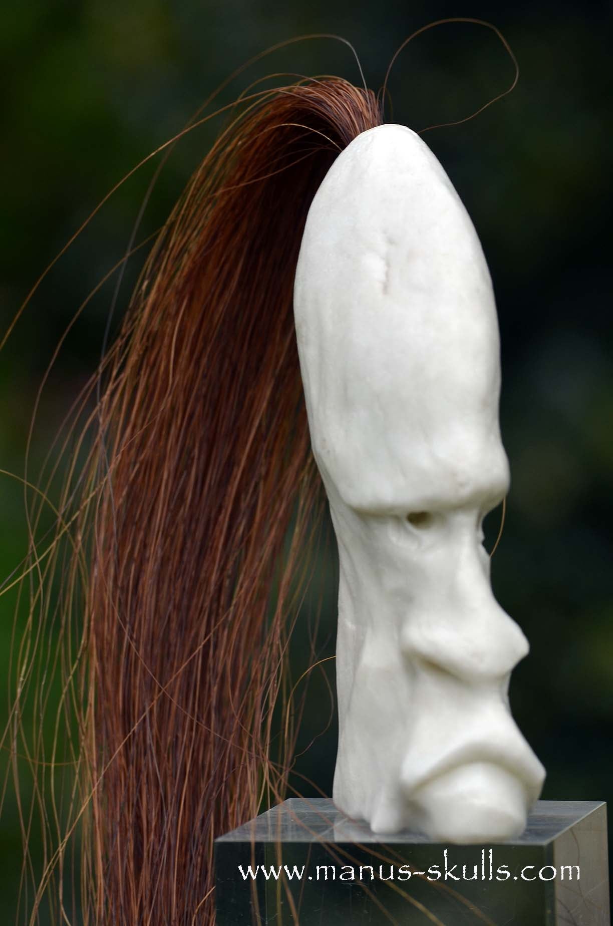 White Steatite Tribal Skull  #046