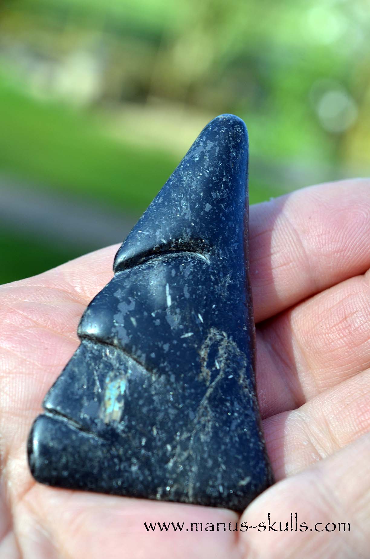 Nuummite Cuddlestone Meditation Conehead Skull