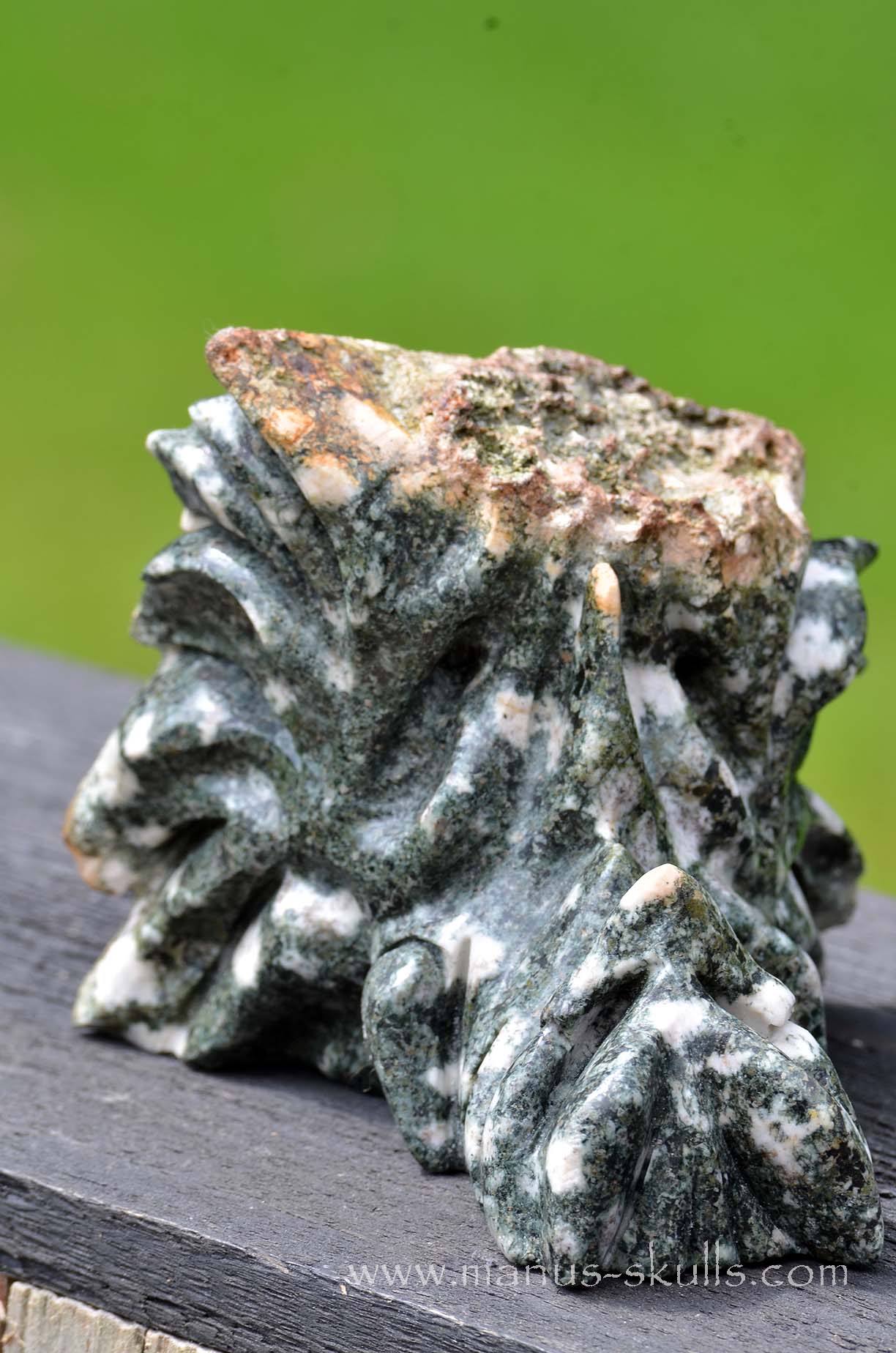 Manus skulls unique Crystal Carvings handmade skulls dragons pendants preseli bluestone tribals spiritual meaning wand Unicorn ..