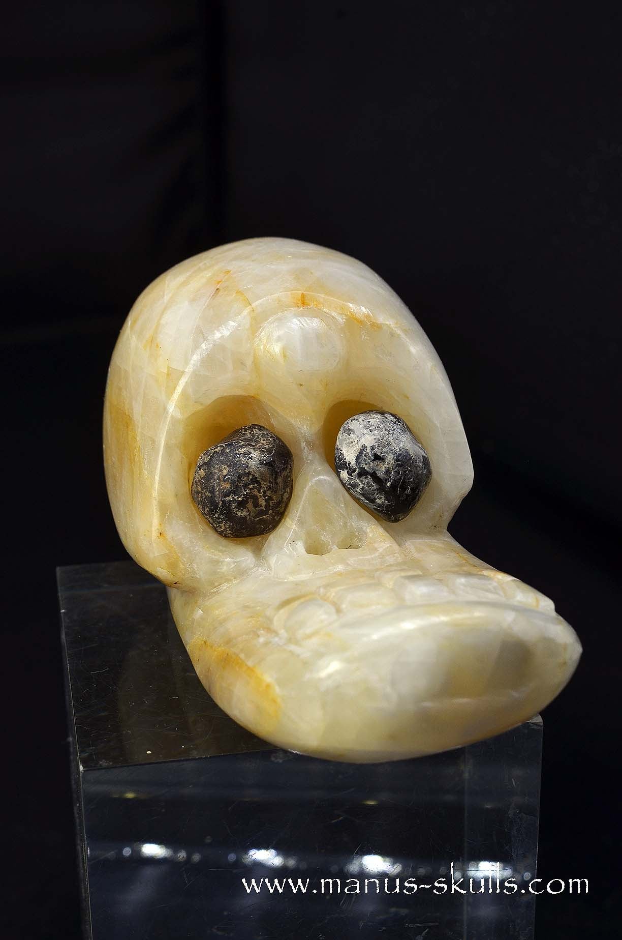 White Calcite Evolian Skull #09