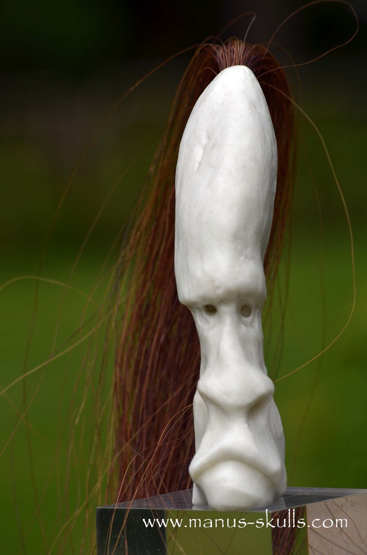 White Steatite Tribal Skull  #046