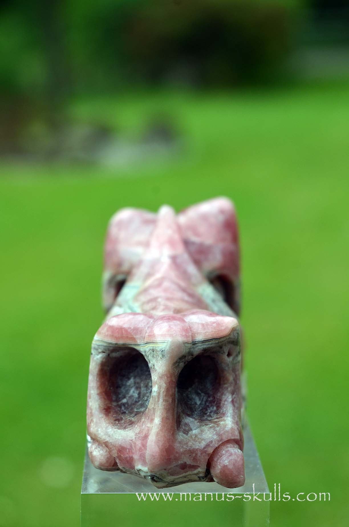 Manus skulls unique Crystal Carvings handmade skulls dragons pendants preseli bluestone tribals spiritual meaning wand Unicorn .. rhodochrosite