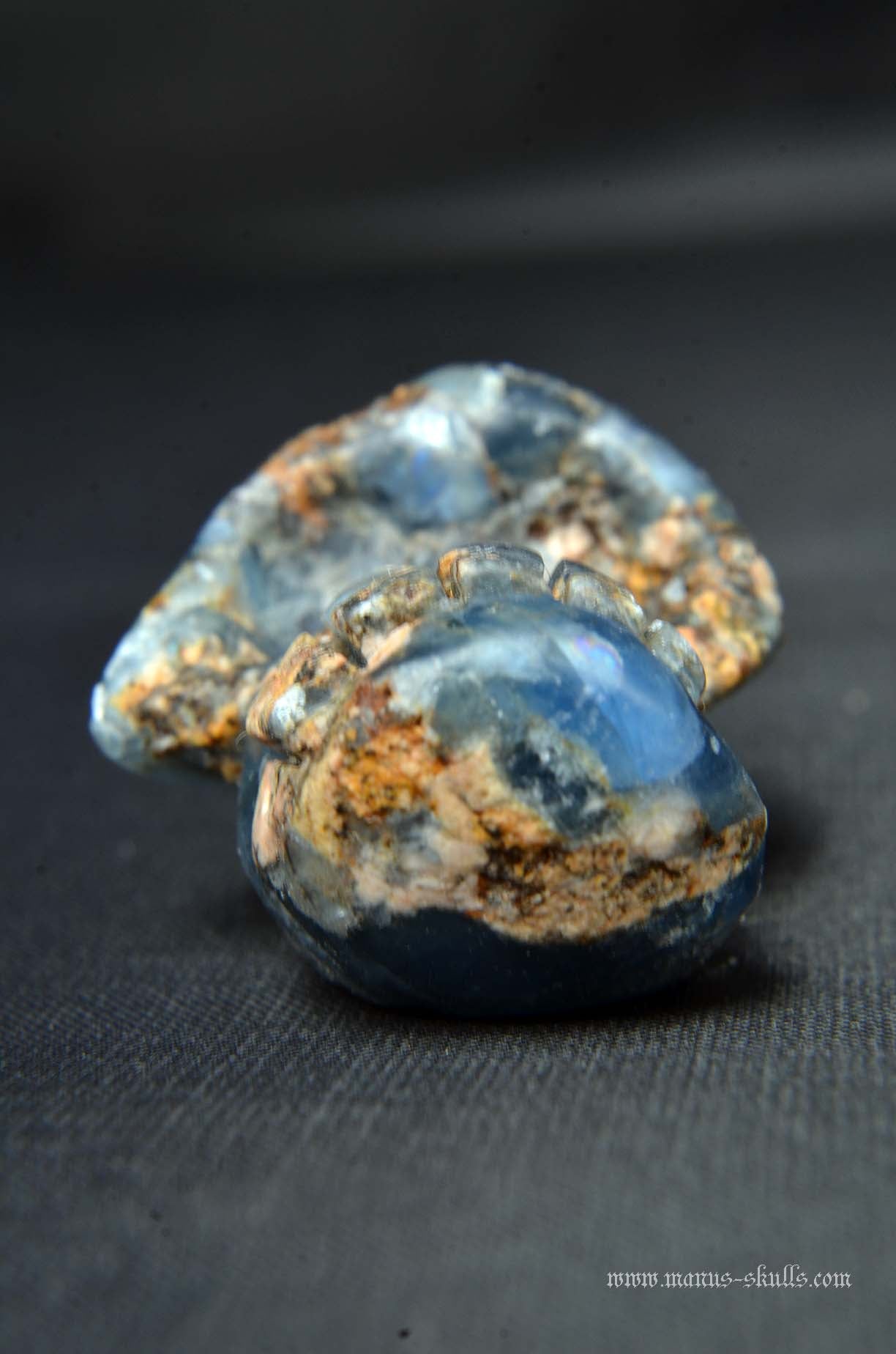 Manus skulls unique Crystal Carvings handmade skulls dragons pendants preseli bluestone tribals spiritual meaning wand Unicorn .. Blue Sapphire