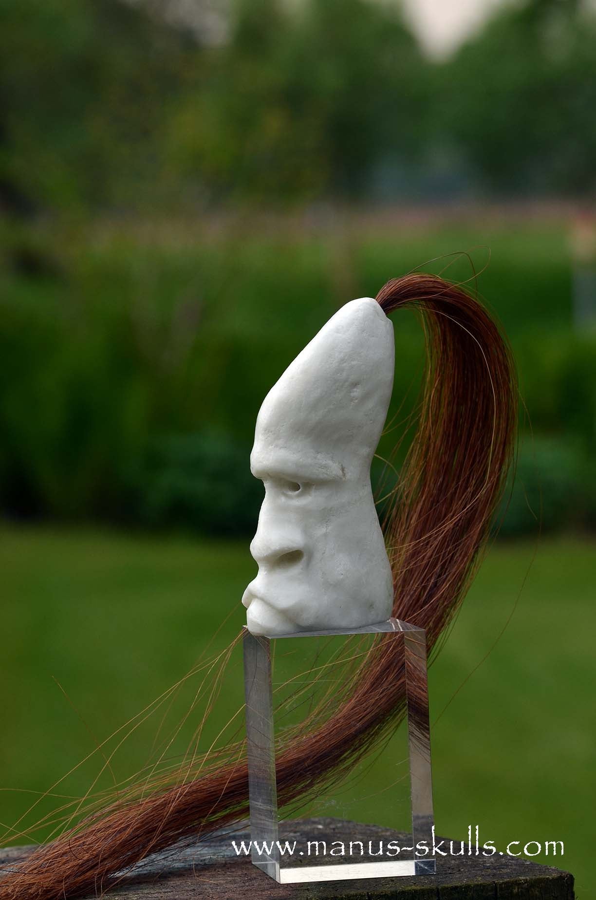 White Steatite Tribal Skull  #046