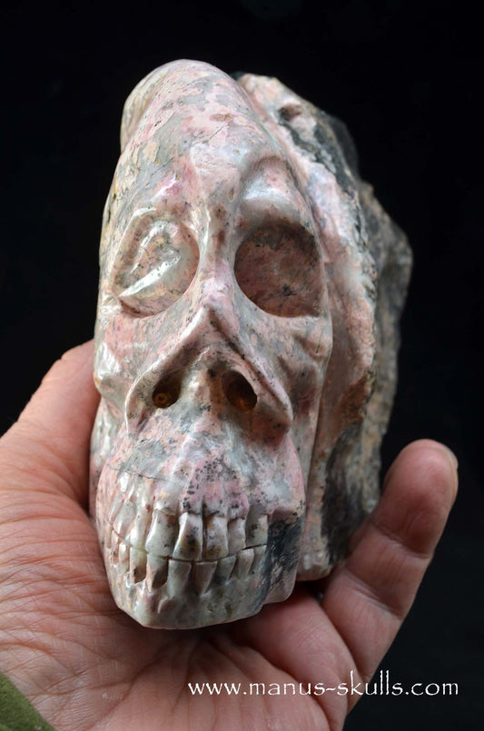 Manus skulls unique Crystal Carvings handmade skulls dragons pendants preseli bluestone tribals spiritual meaning wand Unicorn .. pyroxmangite  rhodonite