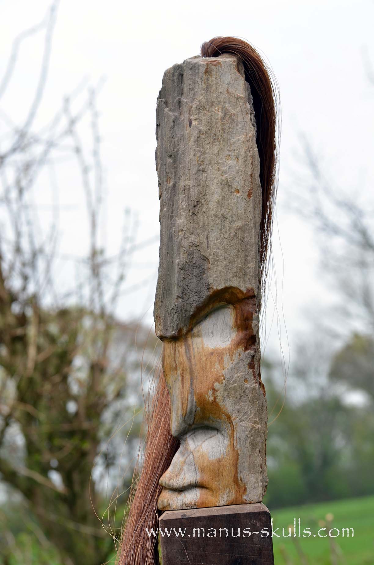 Petrified Wood Tribal Statue #008