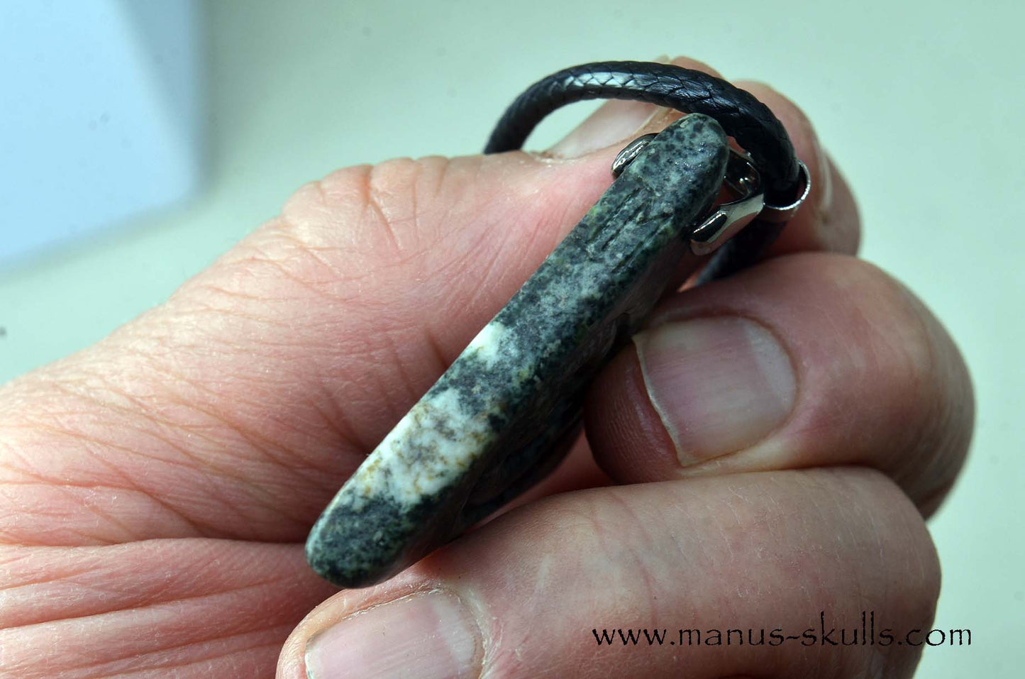 Triangle Preseli Bluestone Spiral Awen Pendant
