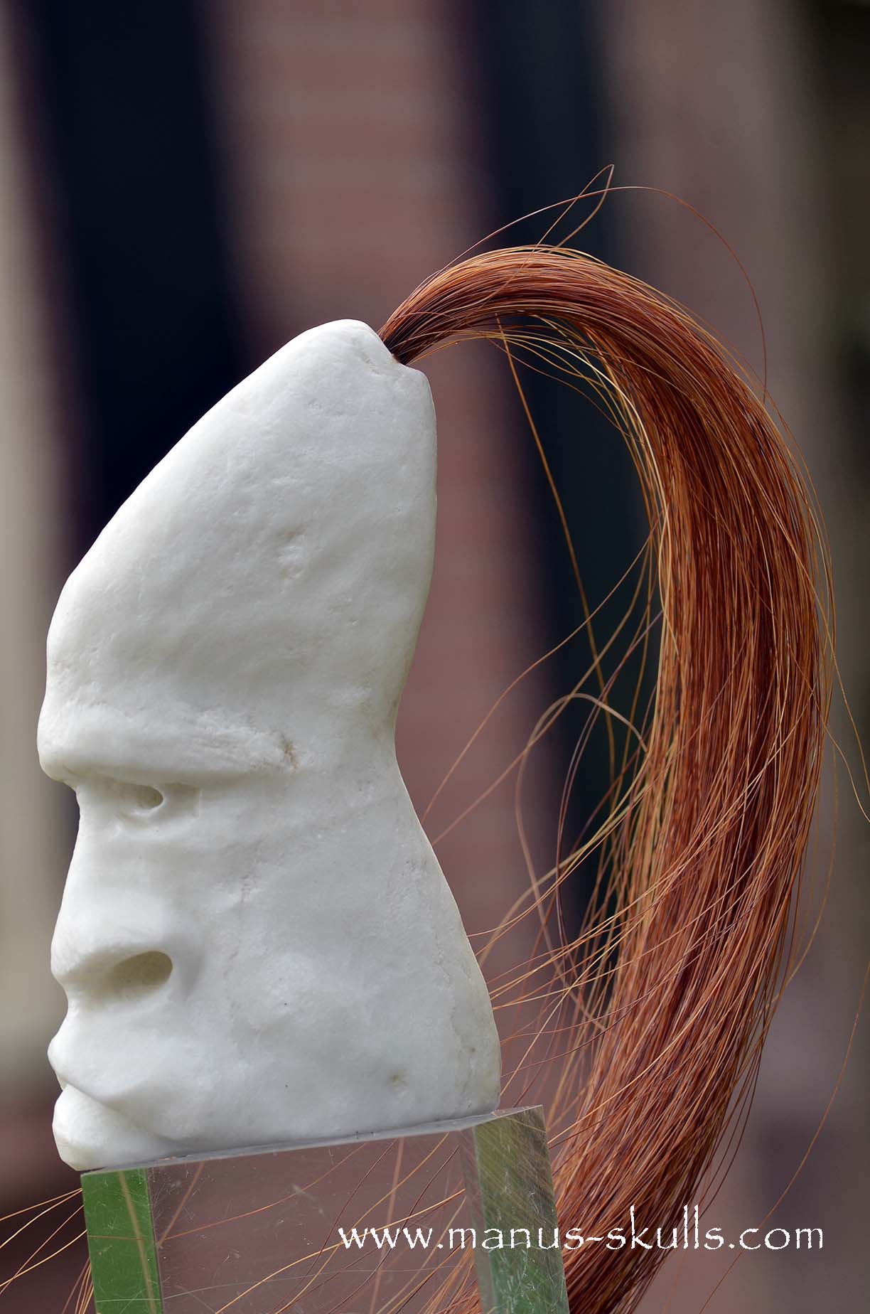 White Steatite Tribal Skull  #046