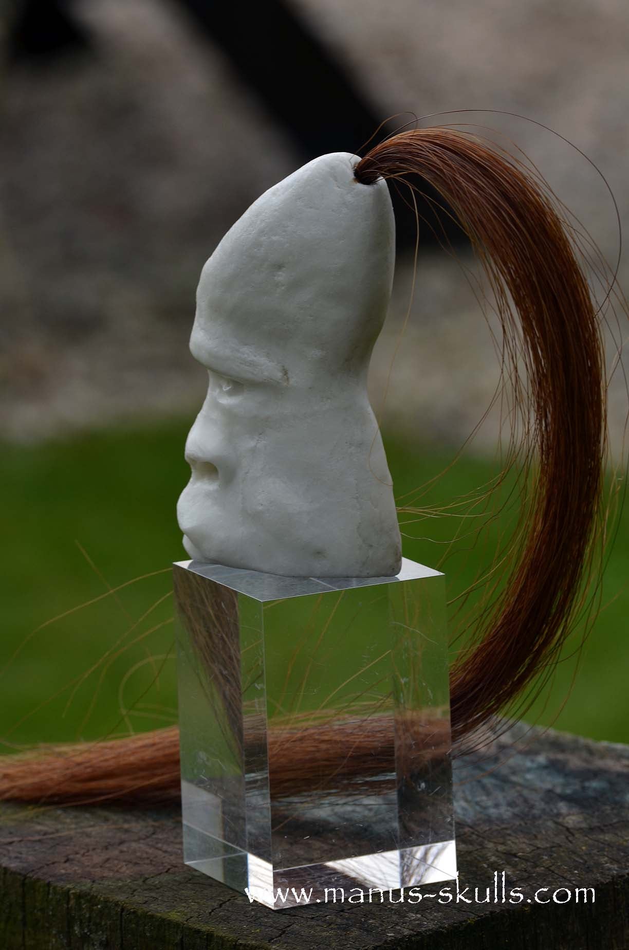 White Steatite Tribal Skull  #046