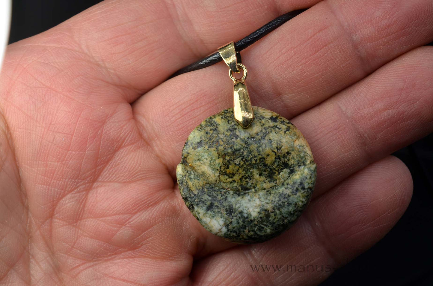 Half ~full Moon Preseli Bluestone Pendant