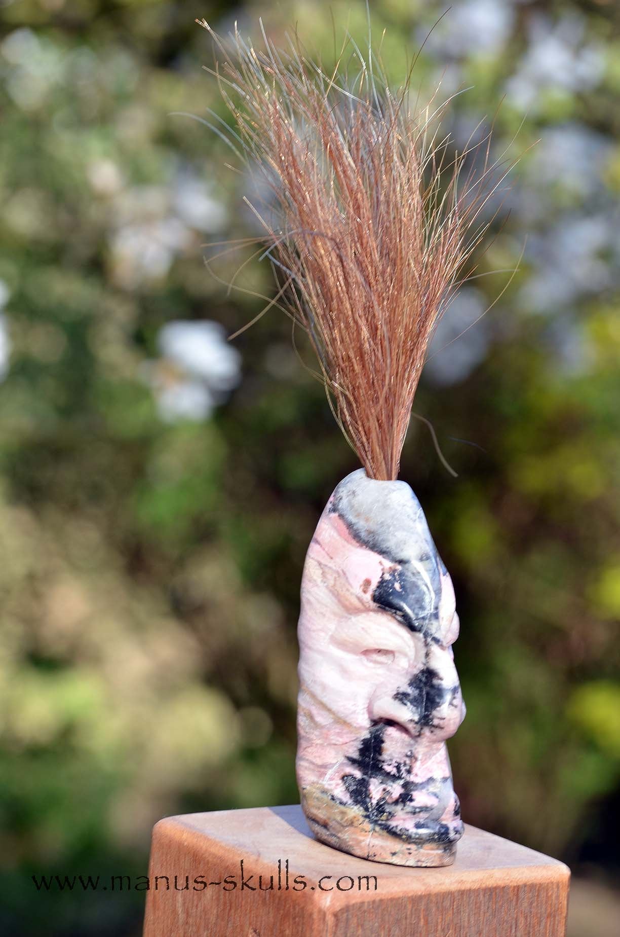 Rhodonite Tribal Skull #018