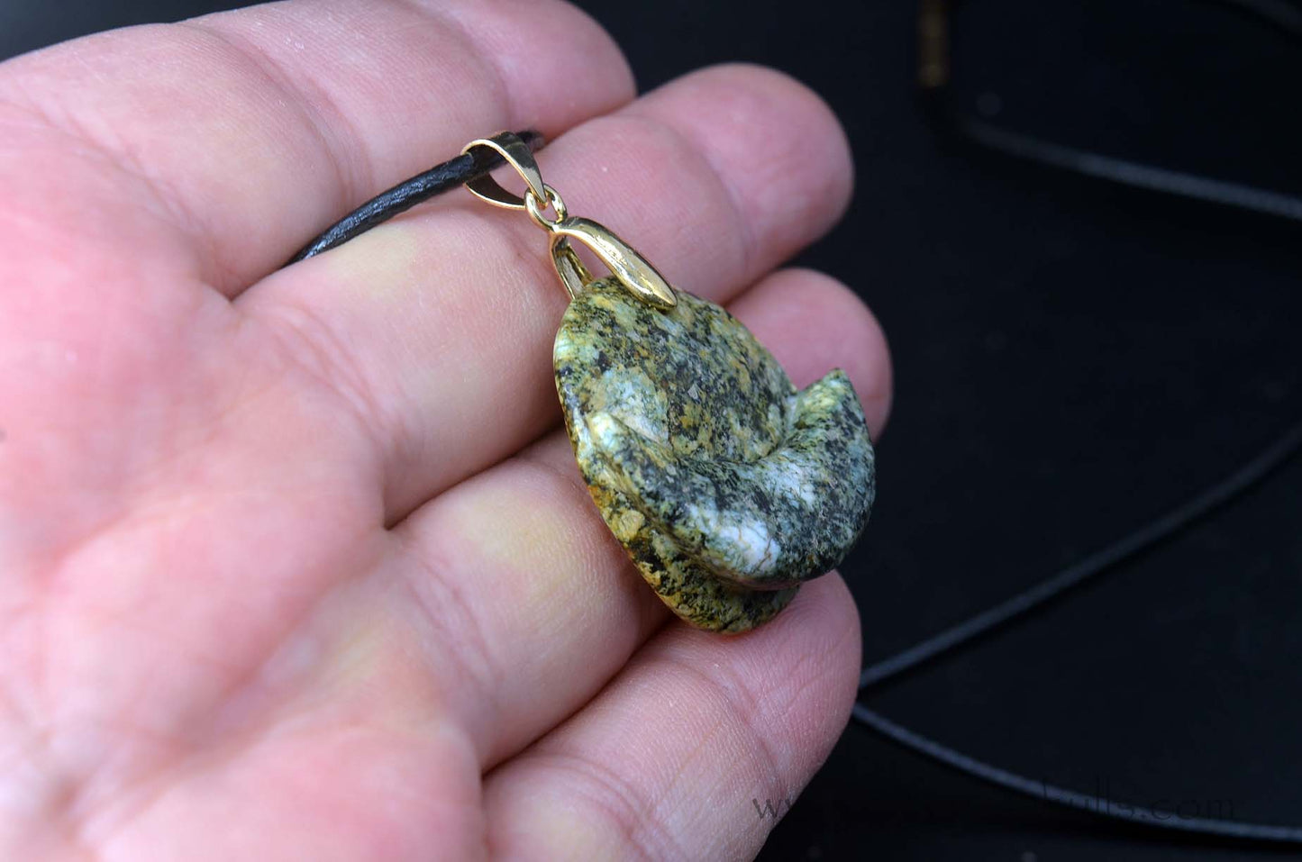 Half ~full Moon Preseli Bluestone Pendant
