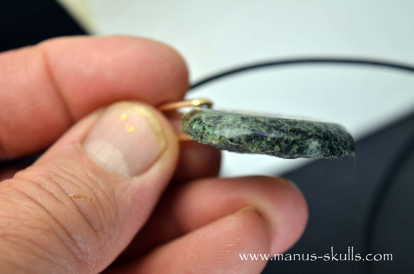 Preseli Bluestone Pendant with Golden Triskelion