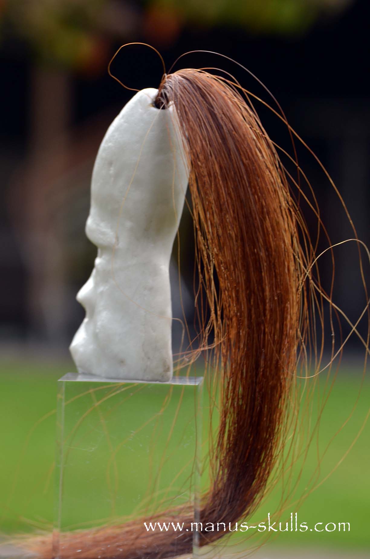 White Steatite Tribal Skull  #046