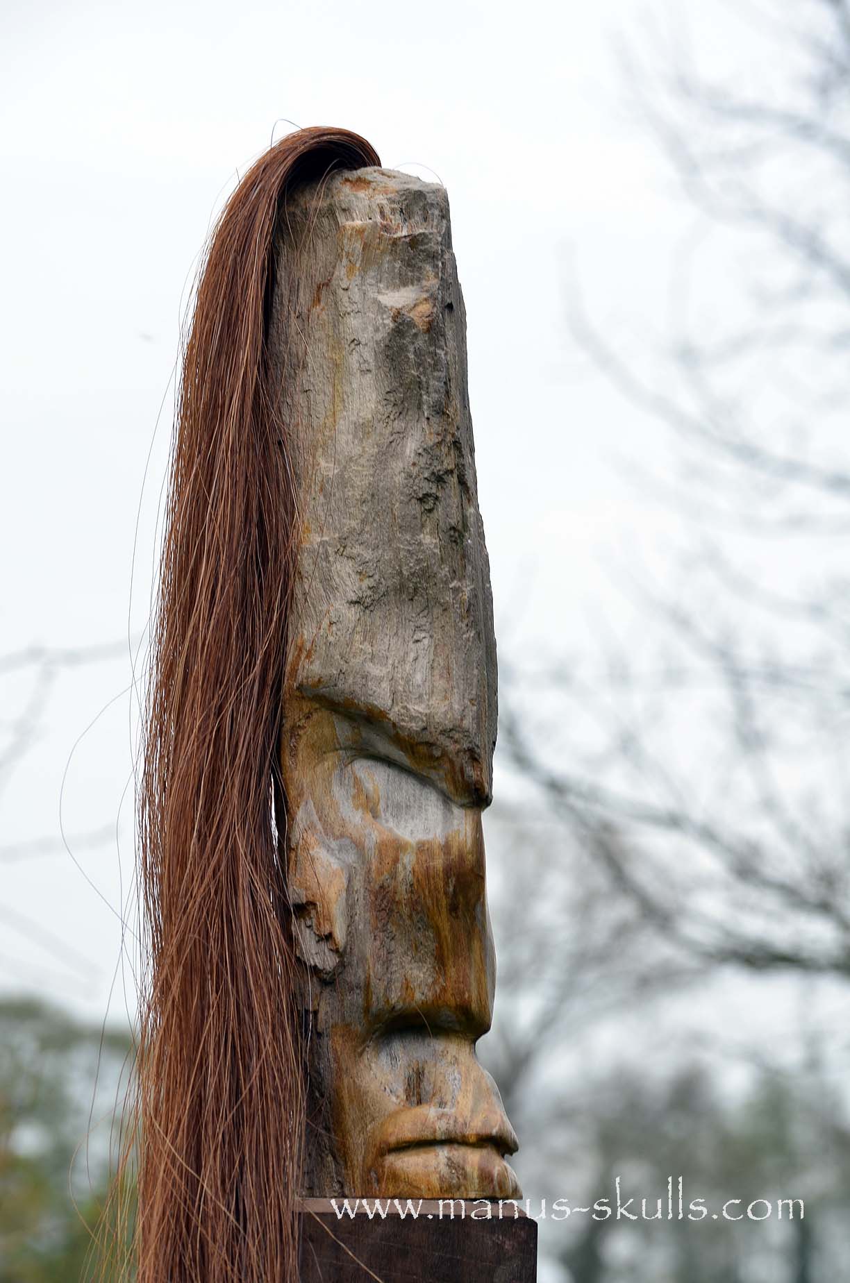 Petrified Wood Tribal Statue #008