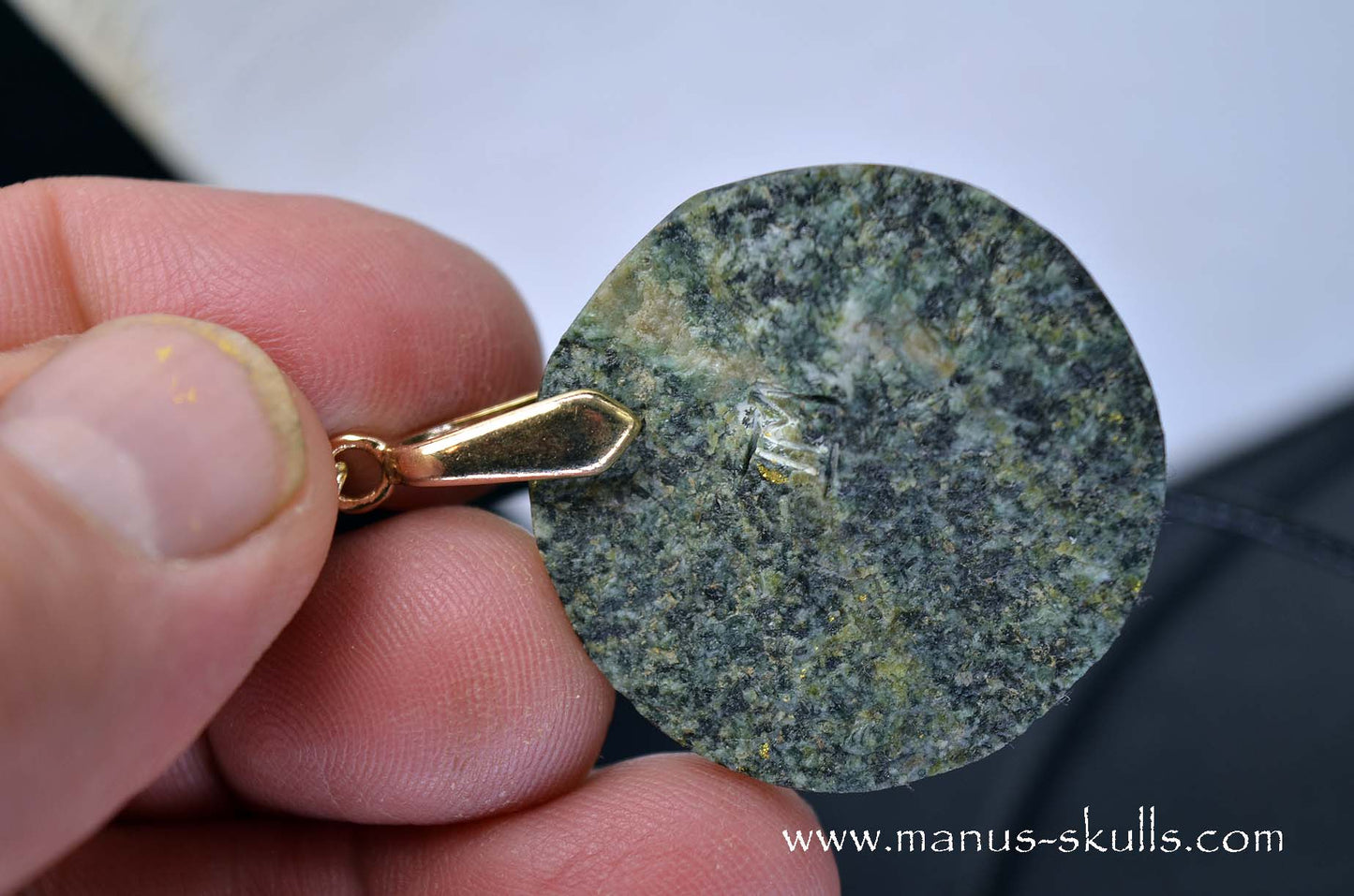 Preseli Bluestone Pendant with Golden Triskelion