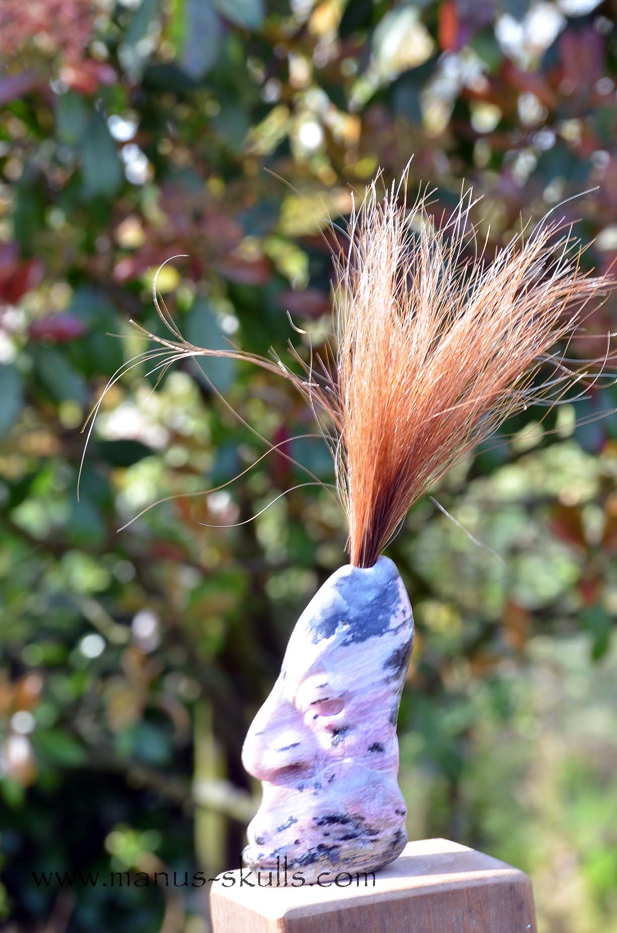 Rhodonite Tribal Skull #018