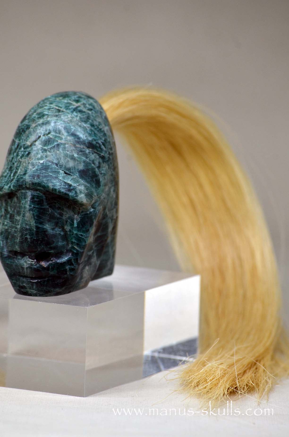 Green Apatite Tribal Skull #040