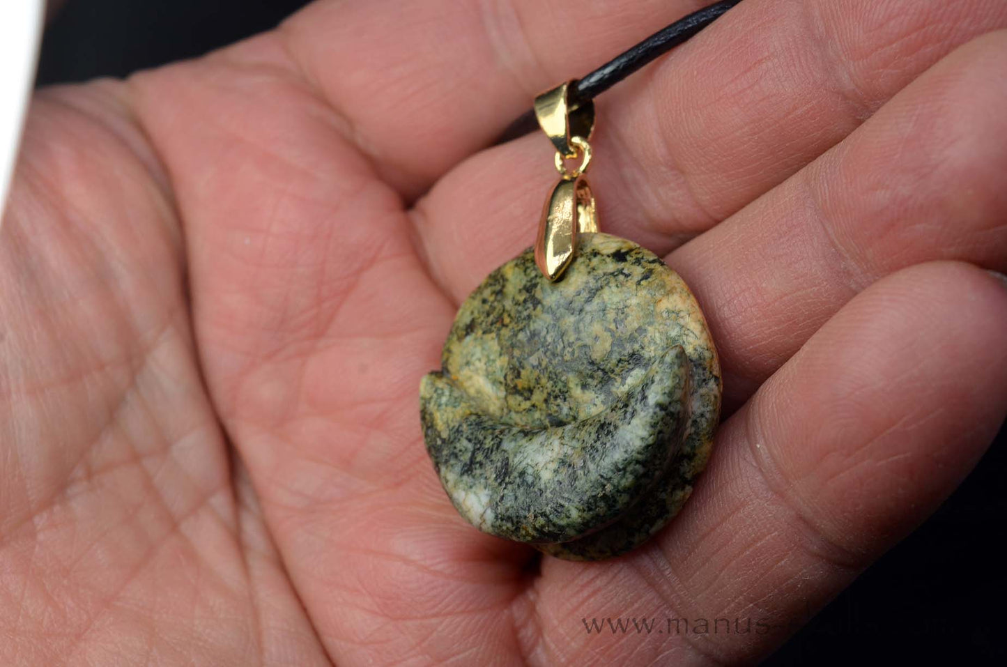 Half ~full Moon Preseli Bluestone Pendant