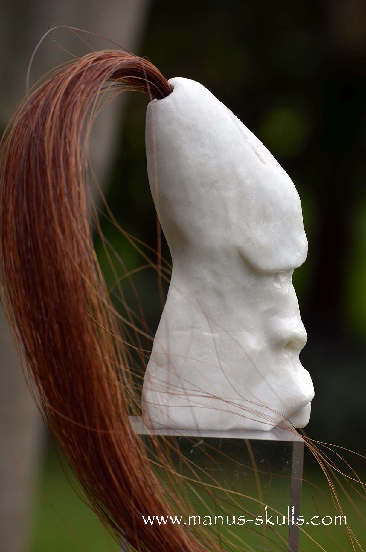 White Steatite Tribal Skull  #046