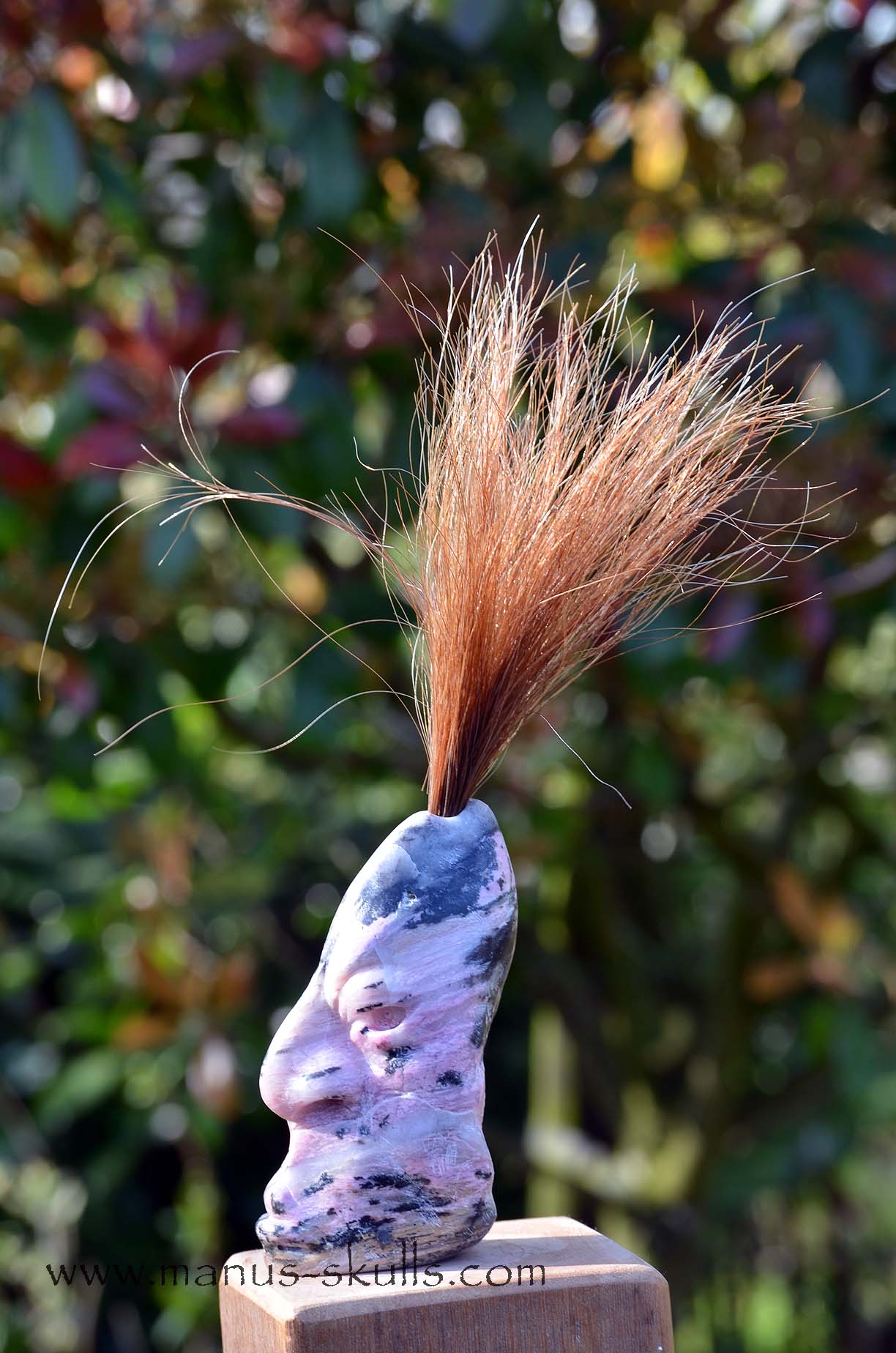 Rhodonite Tribal Skull #018