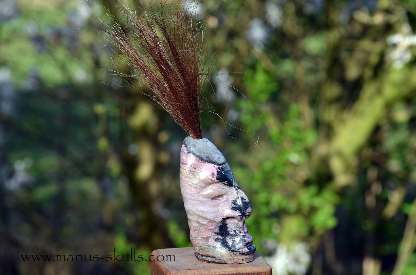 Rhodonite Tribal Skull #018