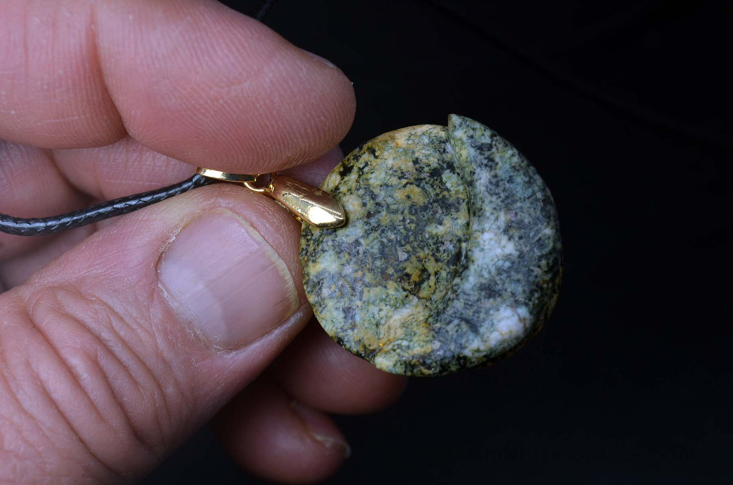 Half ~full Moon Preseli Bluestone Pendant