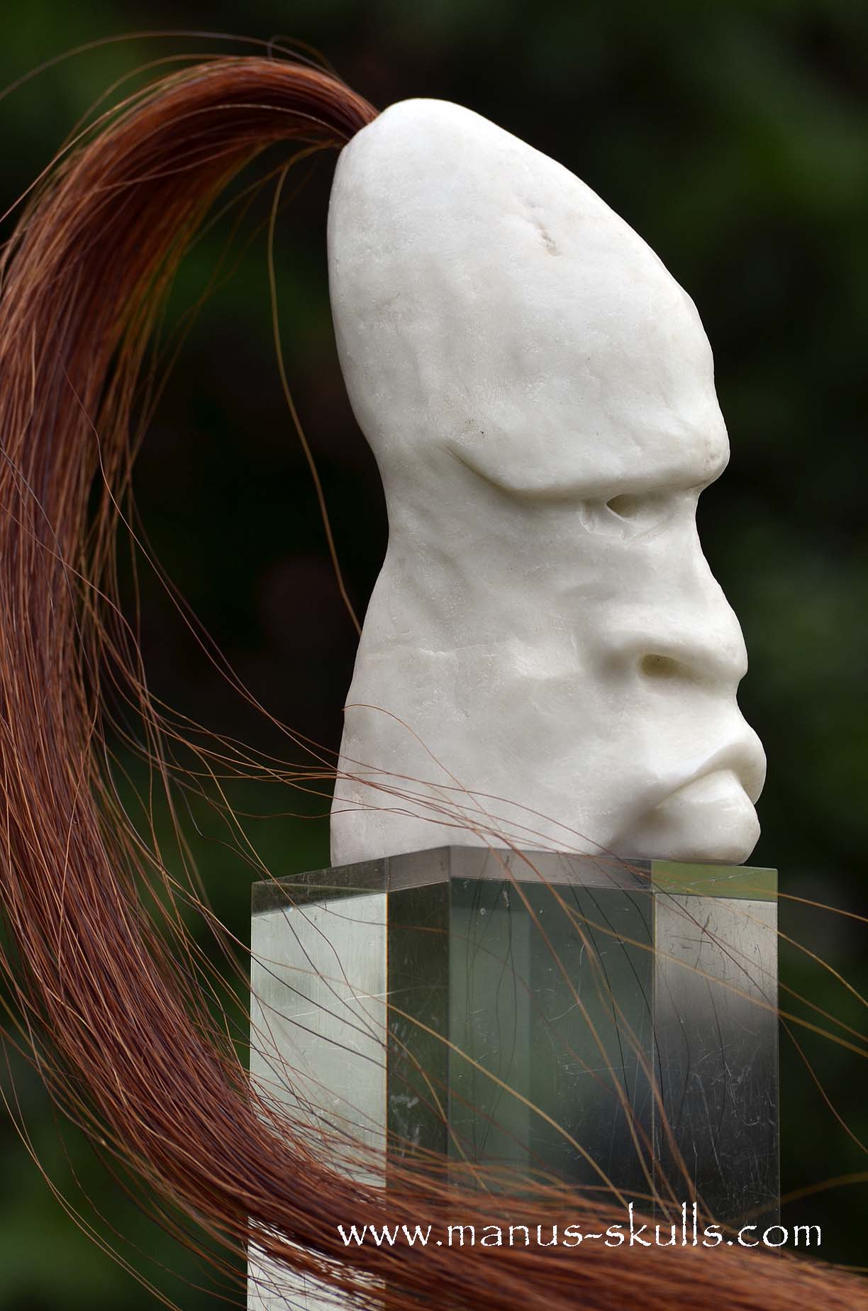 White Steatite Tribal Skull  #046