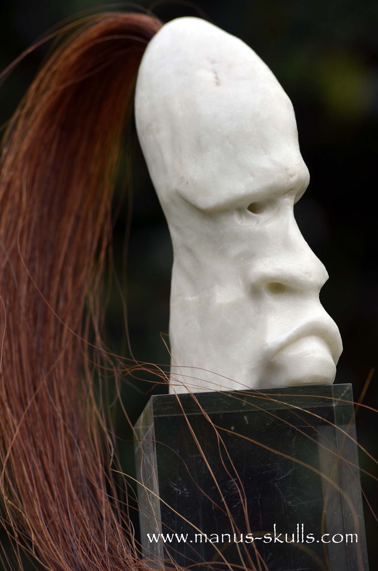 White Steatite Tribal Skull  #046