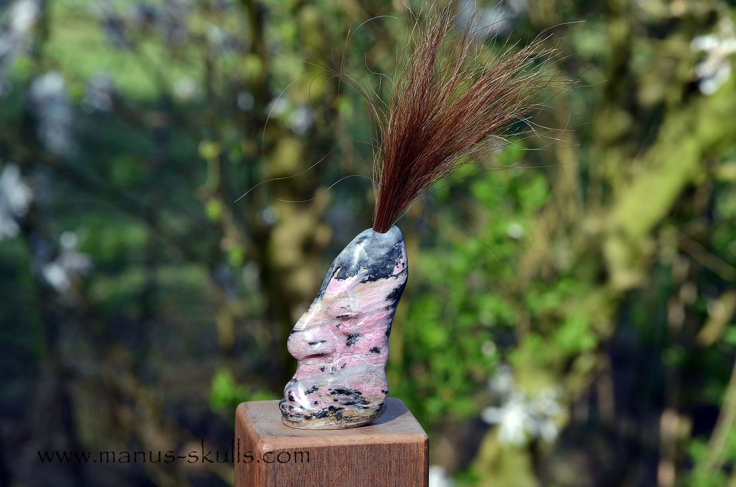 Rhodonite Tribal Skull #018