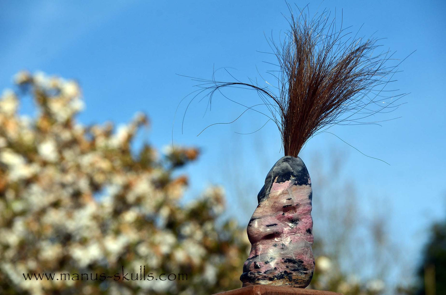 Rhodonite Tribal Skull #018