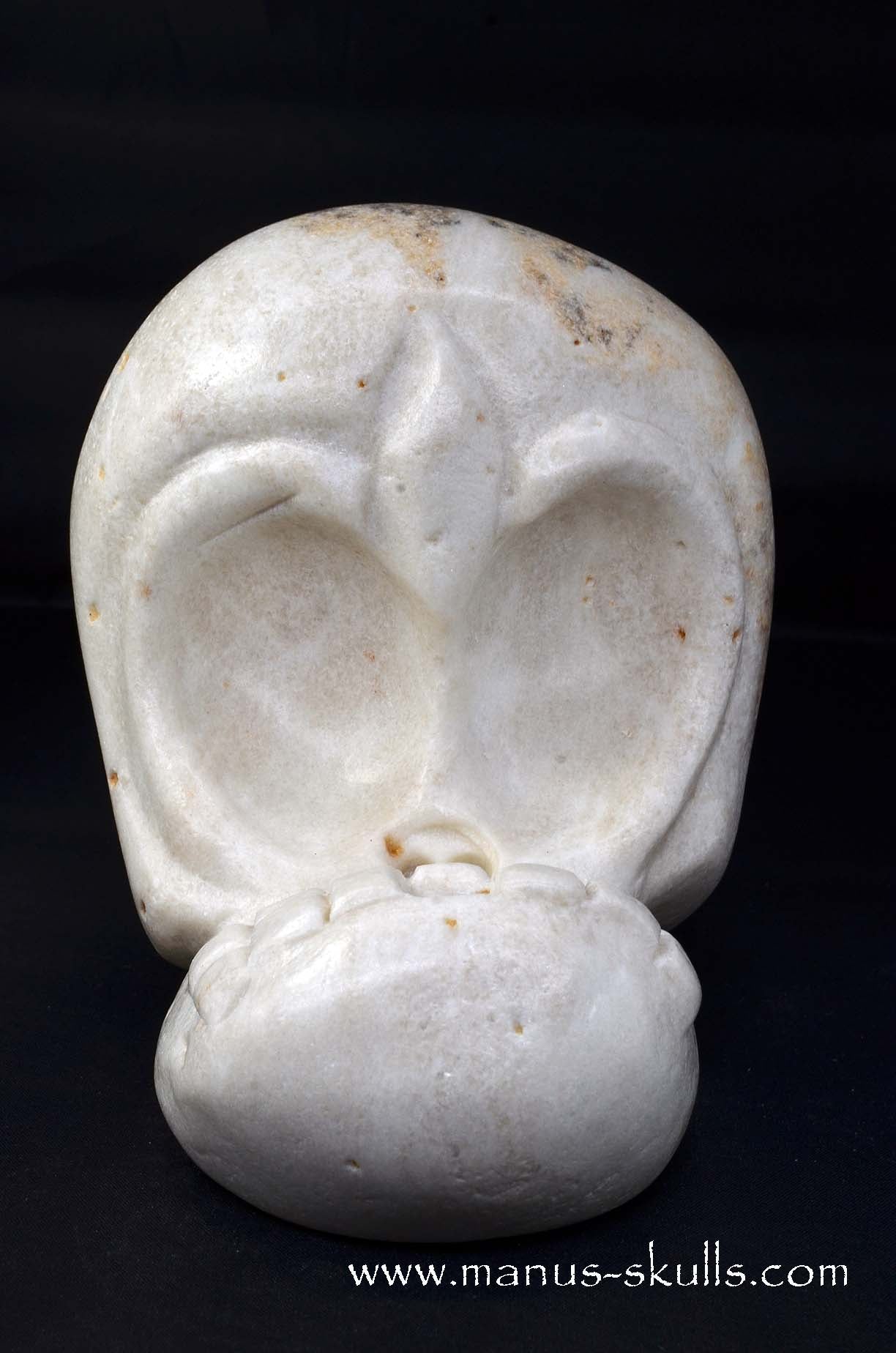 Manus skulls unique Crystal Carvings handmade skulls dragons pendants preseli bluestone tribals spiritual meaning wand Unicorn .. white steatite