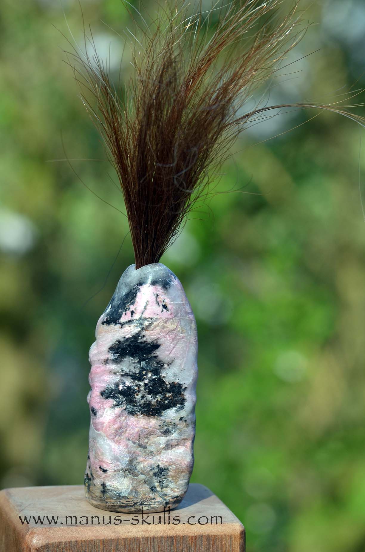 Rhodonite Tribal Skull #018