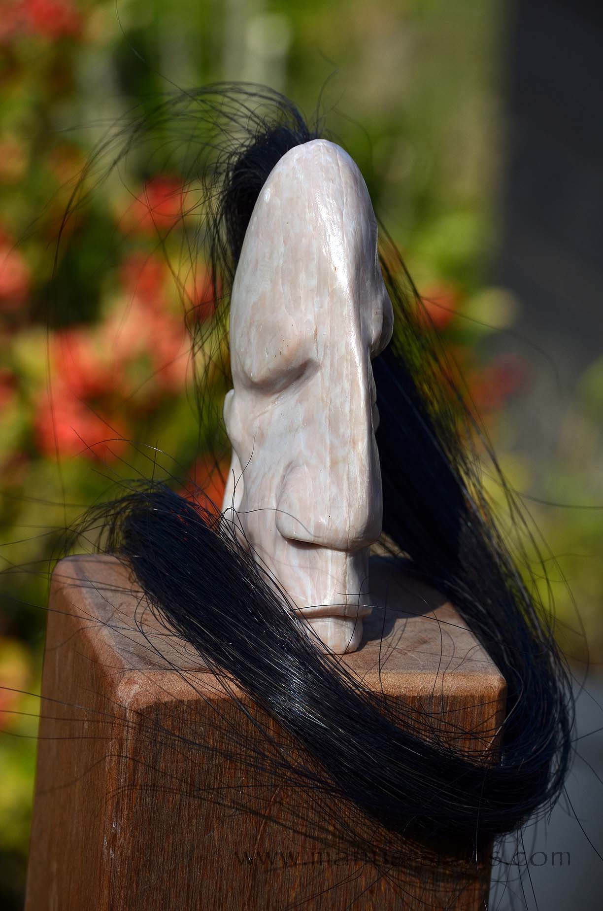 Pink Steatite Tribal Skull #032